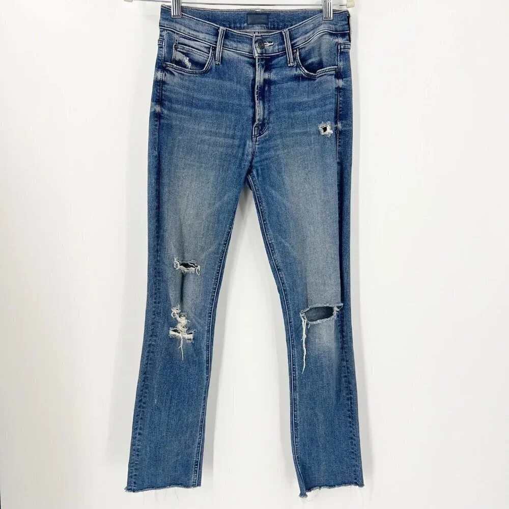 Mother The Mid Rise Dazzler Ankle Fray Weekend Warrior Size 26 Distressed - Picture 2 of 12